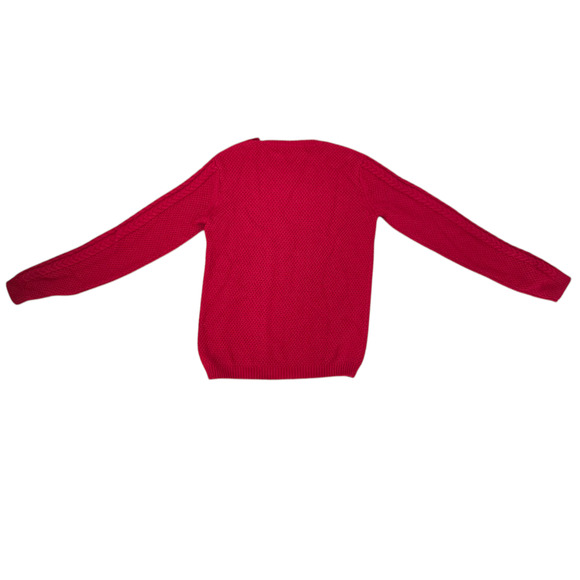 NWT Les Coyotes de Paris Red Sweater Size XS Cable Knit Cotton Crew Neck - Picture 12 of 16